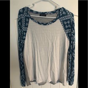 Stitchfix Papermoon Grey and cream striped shirt